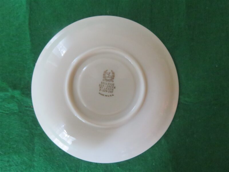 Lenox Footed Cup & Saucer Bellevue Sea Green Pattern - Image 5