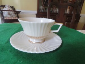 Lenox Footed Cup & Saucer Cretan Pattern 1