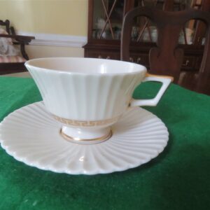 Lenox Footed Cup & Saucer Cretan Pattern 1