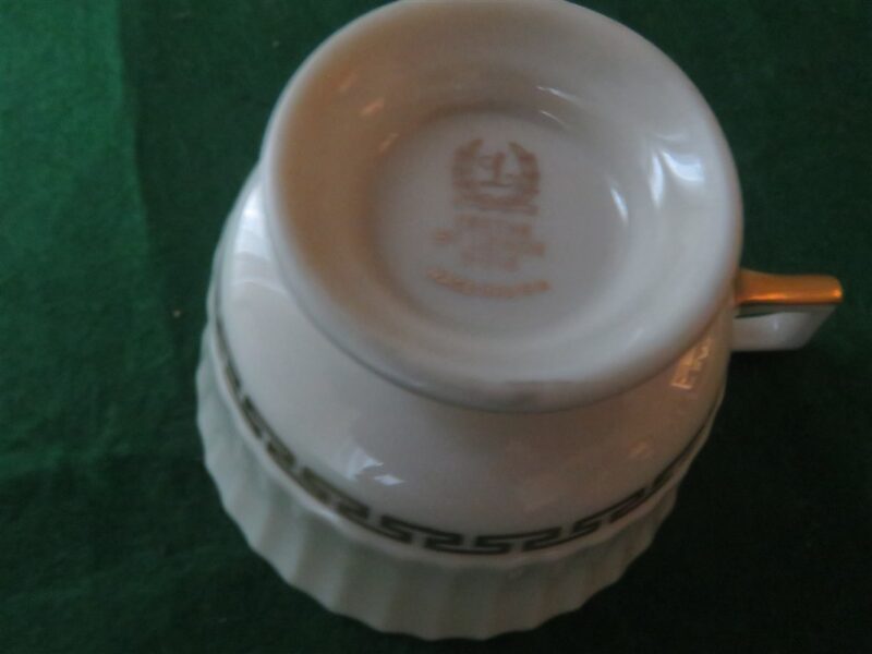 Lenox Footed Cup & Saucer Cretan Pattern 8