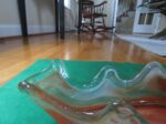 Swan Bowl Orange Art Glass Centerpiece 4