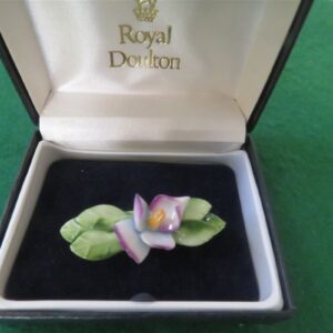Royal Doulton Orchid Flowers Pin Brooch 1