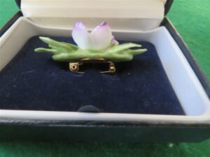 Royal Doulton Orchid Flowers Pin Brooch 2