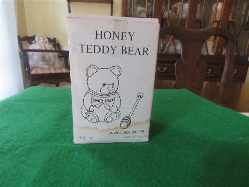 Ceramic Honey Bear Jar with Wood Dipper 1