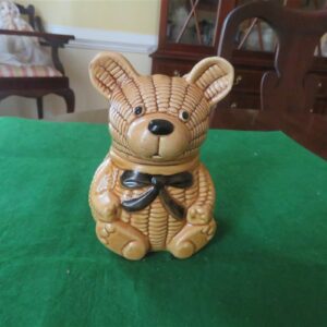 Ceramic Honey Bear Jar with Wood Dipper 4