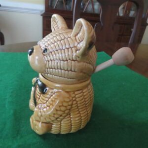 Ceramic Honey Bear Jar with Wood Dipper 5