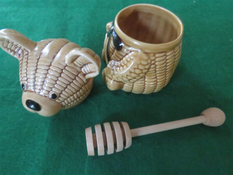 Ceramic Honey Bear Jar with Wood Dipper 6