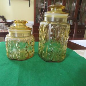 LE Smith Imperial Amber Glass Canister 1
