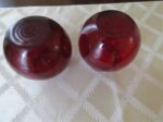 Anchor Hocking Round Ivy Ball Vase Royal Ruby Red 3