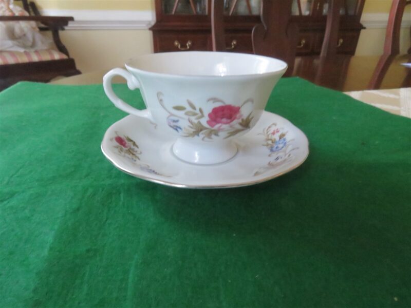 Favolina-Karolina Footed Cup & Saucer Marjorie Pattern 2