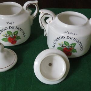 Souvenir from Irapuato sugar, coffee containers One marked Azucar and one marked Cafe. 2