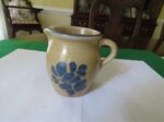 Pfaltzgraff Folk Art Pitcher USA Blue Tan Creamer 024. 1