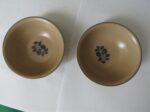 Pfaltzgraff Folk Art Cereal / Soup Bowl USA Blue and Tan Stoneware Pattern 1