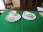 101130L1 (1067 x 800) Vintage Ucagco China Fall Foliage Footed Cup & Snack Plate 1