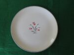 Salem China Salad Plate Tulip Time Set of 6 Plates Pink Tulips, Gray Leaves, Platinum Trim 3