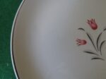 Salem China Salad Plate Tulip Time Set of 6 Plates Pink Tulips, Gray Leaves, Platinum Trim 4