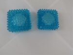 Fenton Glass Aquamarine Hobnail Salt Cellar Candle Holder 2