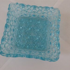 Blue Square Glass Candy Dish L E Smith Glass 1