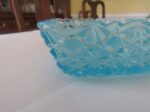 Blue Square Glass Candy Dish L E Smith Glass 5