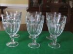 Set of 6 Vintage Lead Crystal Water Goblets 7" Tall 8 Panel Optic Design Heavy Crystal 2