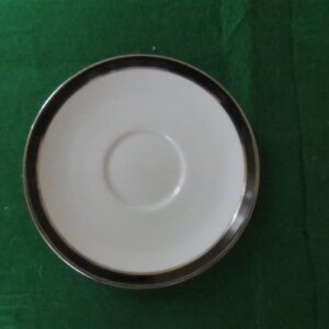 Towne Fine China Bavaria Germany Black & Platinum Rim Saucer 1