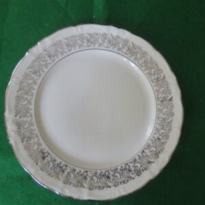 Towne Fine China Dinner Plate Tuxedo Pattern.