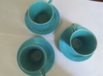 Homer Laughlin Harlequin Spruce Green Flat Cup & Saucer 2