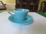 Homer Laughlin Harlequin Spruce Green Flat Cup & Saucer 3