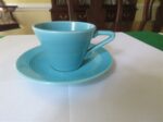 Homer Laughlin Harlequin Spruce Green Flat Cup & Saucer 4