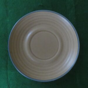 Pfaltzgraff Folk Art Cup & Saucer Stoneware Blue Tan USA Vintage 7