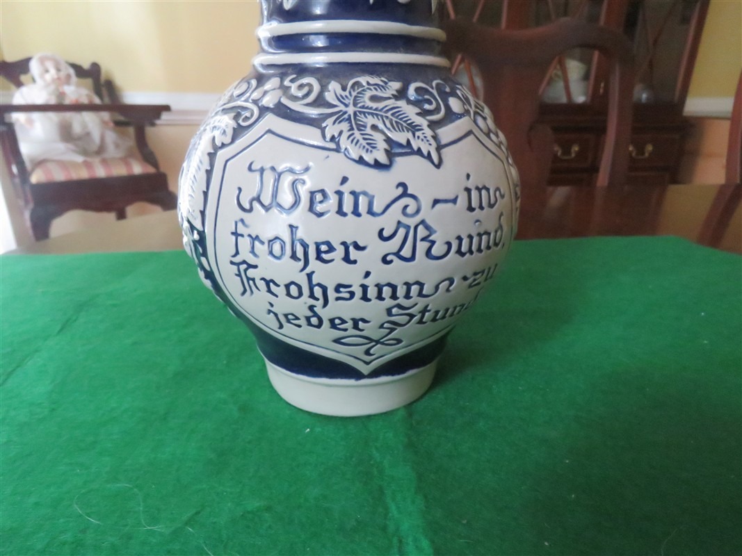 Vintage Gerz German Stoneware Wine Jug Grapes 2